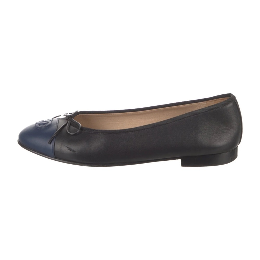 Chanel navy and black flats 38.5 / US 7.5 - Picture 3 of 8